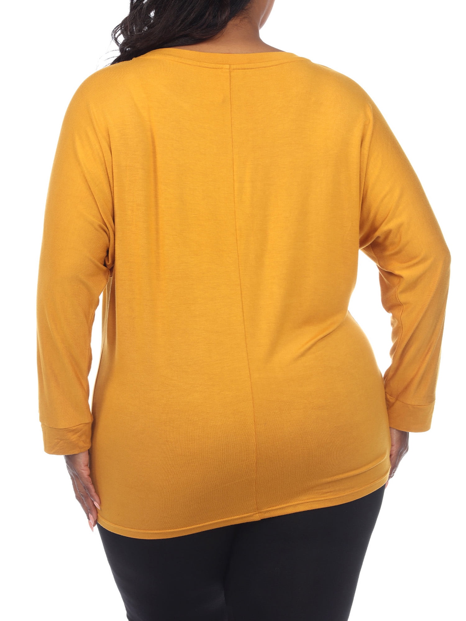 White Mark Women's Plus Size Banded Dolman Top
