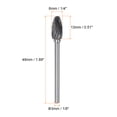 thumbnail image 2 of Uxcell 5 Pack 1/4" (6mm) Head 1/8" (3mm) Shank Flame H Shape Single Cut Carbide Rotary Burrs, 2 of 5