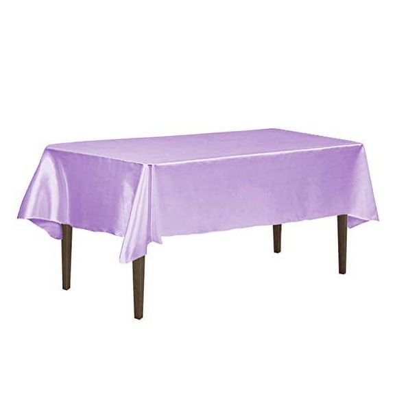 LinenTablecloth 60 x 102-Inch Rectangular Satin Tablecloth Lavender