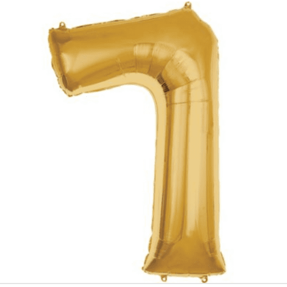 NEW Anagram Super Shape 53" Tall Foil Balloon Gold Number 7 Birthday