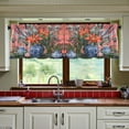 thumbnail image 3 of Yayeee Kitchen Curtains Tier Set of 2 Light Filtering 57"x24" Over Sink Window Panels, Orange Vibrant Flowers, 3 of 7