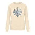 thumbnail image 5 of Christmas Sweatshirt for Women Snowflake Graphic Pullover Long Sleeve Casual Holiday Tops Cute Winter Xmas Shirt, 5 of 5