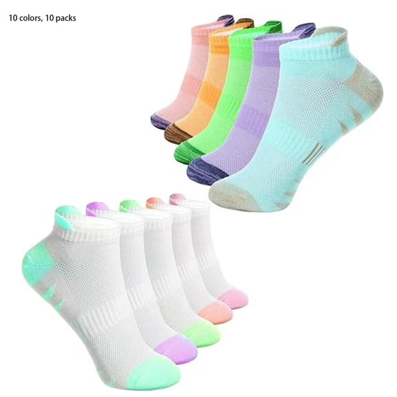 10 Pairs Girls Socks Kids,Sports Socks With Cushioned,Ankle Athletic Socks For Kids