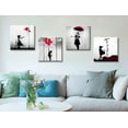 thumbnail image 3 of HFDF Banksy Canvas Wall Art Girl with Red Balloon Street Graffiti Wall Decor There is Always Hope Nola Abstract Artwork Black and Grey Modern Home Office Decorations 4 Pieces 10x8inch Framed, 3 of 6