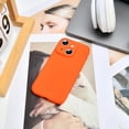 thumbnail image 3 of Silicone Case for IPhone 15 Plus 6.7 Inches, Fine Hole Scratch Proof, Shock Proof Fingerprint All-round Protection Mobile Phone Case(Orange), 3 of 11
