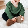 thumbnail image 2 of MesaSe Bébé Garçon Fille Solide Coton Pull Col Rond Manches Longues T-Shirt Tops Printemps Vêtements d'Automne Brun 2-3 Ans, 2 of 7