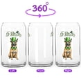 thumbnail image 2 of Happy St. Patrick’s Day Belgian Malinois with Green Hat Shamrocks Rainbow 16oz Glass Cup Mug Sheepdog Dog Lover Gifts Glass Can - 03007, 2 of 5