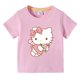 thumbnail image 3 of Camiseta de Hello Kitty para niños, ropa transpirable de verano de algodón de manga corta con cuello redondo y media manga con dibujos animados, 3 of 5