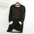 thumbnail image 2 of IROINNID Discount Christmas Sweatshirts for Women Thick Fleece Sweatshirt Long Sleeve Xmas Print Velvet Warm Crewneck Loungewear Tops,Black, 2 of 5