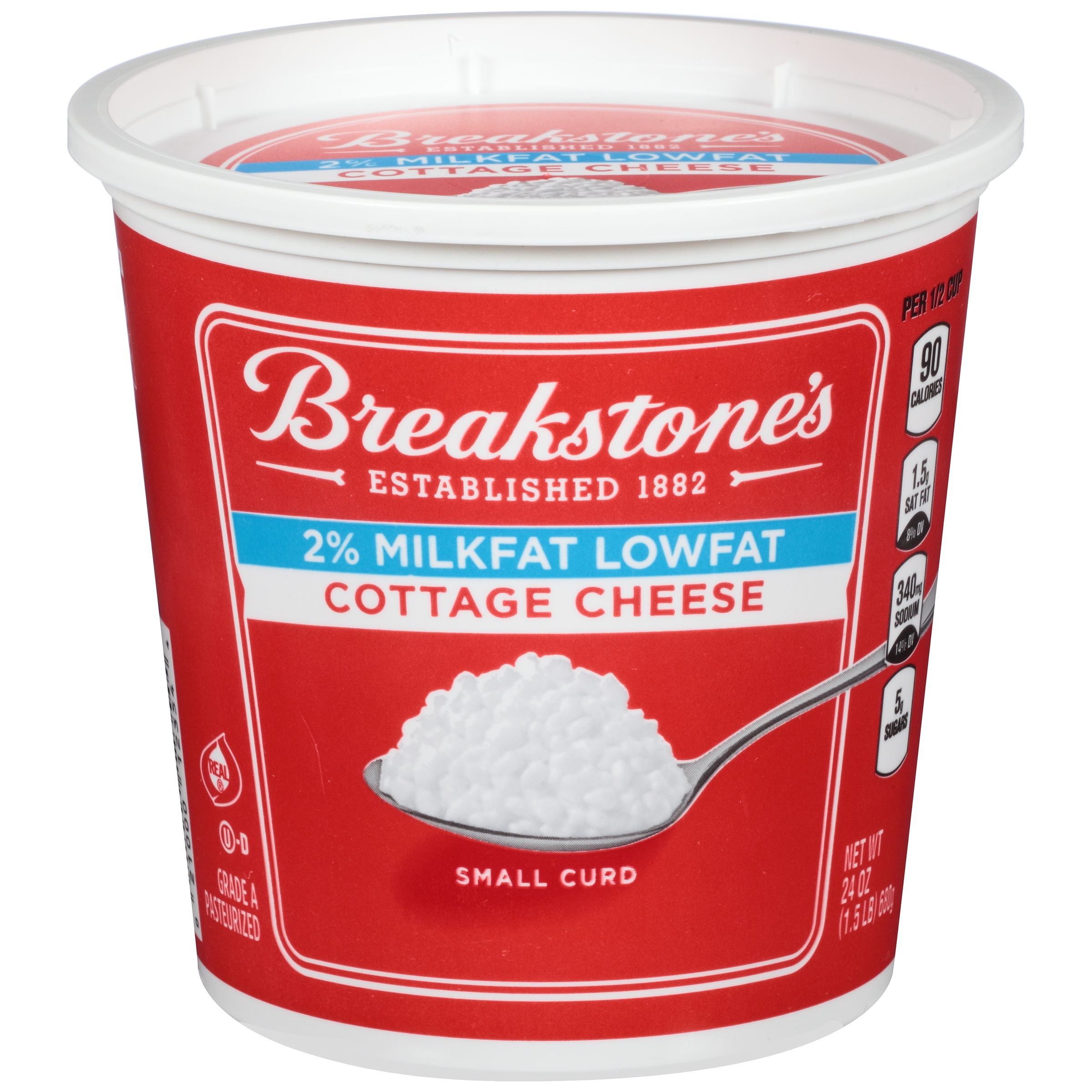 Breakstone S Small Curd 2 Milkfat Lowfat Cottage Cheese 24 Oz