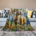 thumbnail image 2 of Orinice Adorable Goat and Wildflowers  Blanket - Soft, Cozy, Lightweight, Fuzzy, and Warm Throw - Perfect for Couch, Bed, Travel, and Outdoor Use - for Men Women Adults Kids  40x50in, 2 of 6