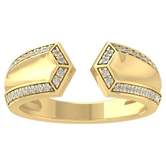 ARAIYA FINE JEWELRY 10K Yellow Gold Lab Grown Diamond Wedding Band Ring for Men's (1/3 cttw, D-F Color, VS Clarity) Size 9.5