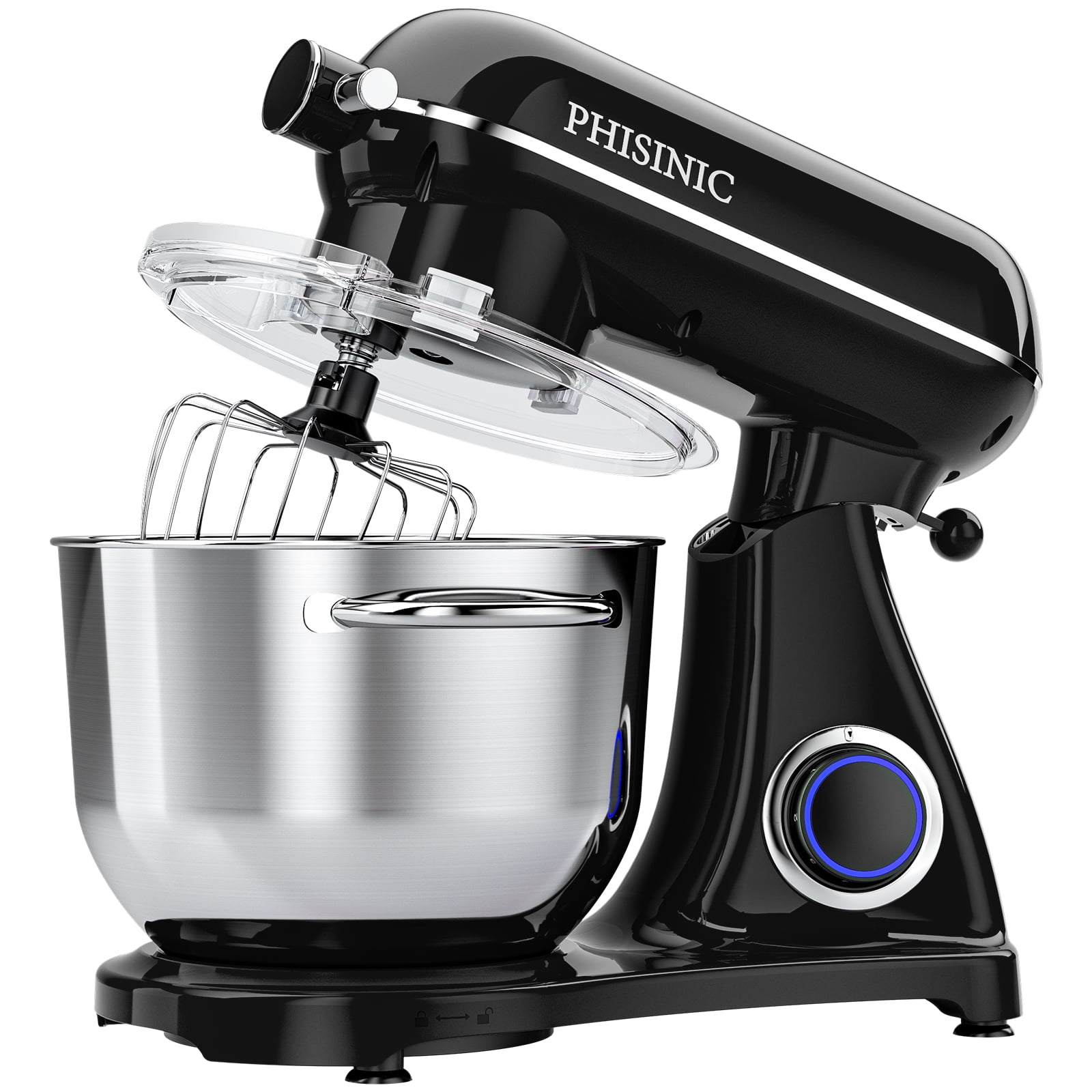 PHISINIC Stand Mixer, 800W TiltHead 6.5 Quart 6+P Speed Food Mixer Metal Shell with Dough Hook
