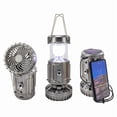 thumbnail image 2 of Solar Lantern Powered Light & Fan - 6 in 1 Portable Foldable Rechargeable Camping Lamp with Fan, Charging Station Silver, 2 of 8