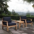 thumbnail image 2 of Modway Marina Modern Wood 3-Piece Conversation Set in Natural/Navy, 2 of 6