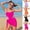 Style1-Red girl swimsuits, variant on Girls Flower Hollow Side Cutout 2 Piece Swimsuit with Wrap Coverups Beach Sarong Summer UPF 50+ Quick Dry Bathing Suit for 8-13 Years