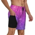 thumbnail image 2 of Fotbe Pink Purple Glitter Traje de Baño para Hombre – Shorts de Natación de Secado Rápido con Forro y Bolsillos-3X-Large, 2 of 6
