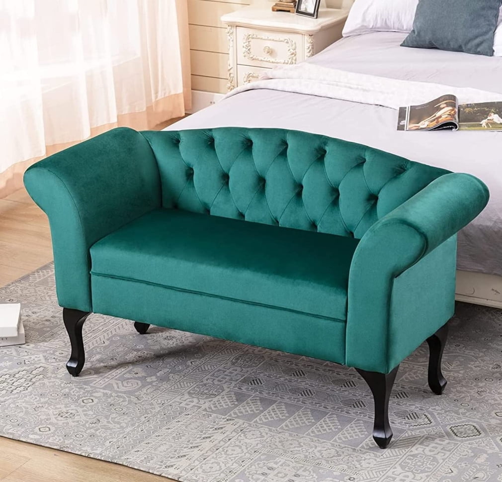 Loveseat Small Sofa, 53" Accent 2Seater Sofa with Solid Wood Legs