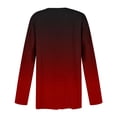 thumbnail image 4 of BLVB Fall Lightweight Cardigan for Women Fashion Floral Printed Button Down Shirts Tops Causal Womens Blouses Cover Up Wine, 4 of 5