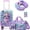 Purple Cat, variant on Kids Carry on Luggage Sets Rolling Suitcases for Girls with Wheels Hardshell Pink Suitcase with Duffle Bag for Travel Neck Pillow Airplane