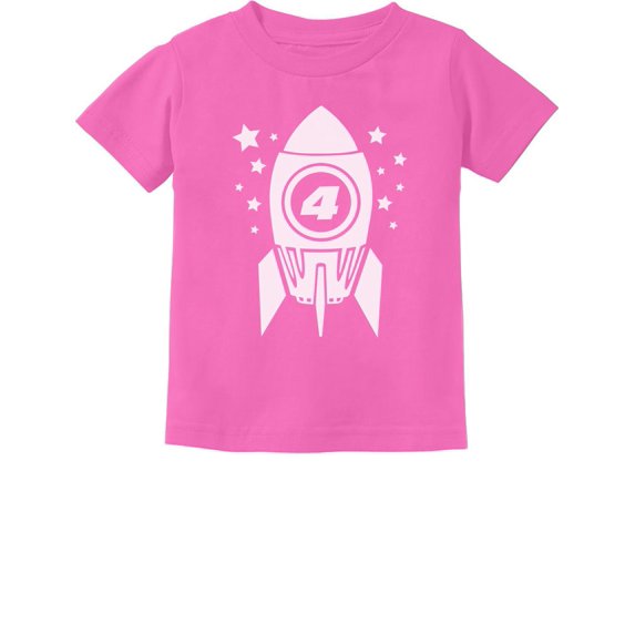 Tstars Boys Unisex 4th Birthday Gift Space Rocket Shirt Birthday Gift for 4 Year Old Birthday Gift for Boys Gift for Four Year Old Birthday Party B Day Toddler Infant Kids T-Shirt