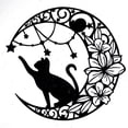 thumbnail image 3 of Silueta de gato lunar Artesanías de metal Gato negro hueco y luna Decoraciones para el hogar, 3 of 6