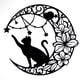 thumbnail image 3 of Silueta de gato lunar Artesanías de metal Gato negro hueco y luna Decoraciones para el hogar, 3 of 6