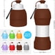 thumbnail image 2 of Botellas de agua plegables de viaje, botella de agua plegable de silicona de 580 ml, a prueba de fugas, portátil reutilizable para viajes, deportes, camping, senderismo (boquilla de café regular), 2 of 3