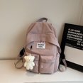 thumbnail image 3 of Nylon Backpack Solid Color Simple Backpack Large Capacity Travel Backpack, 3 of 9