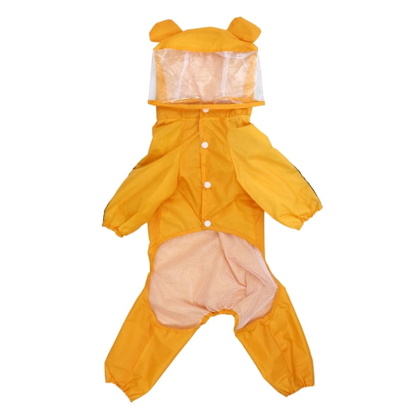 Weiweiguan Pet Bee Shaped Rain Slicker Waterproof Hooded Raincoat Stylish Pet Raincoat