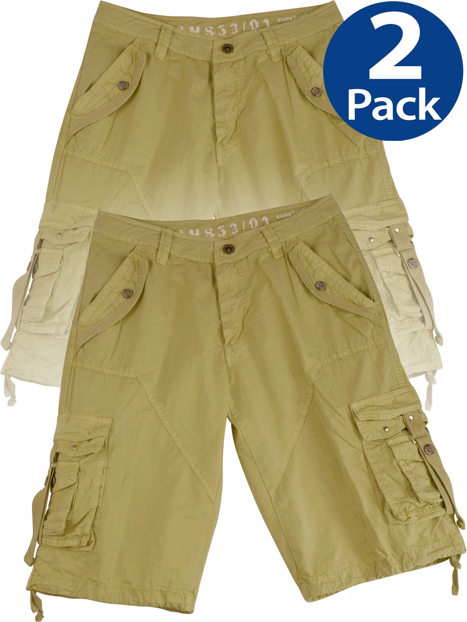 Mens Military Cargo Shorts 2 pcs pack A8s_StoneX2_38