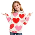 thumbnail image 3 of Sudadera con capucha para niña, para el Día de San Valentín, con estampado de color, de manga larga, informal, deportiva, con capucha, de manga larga, con inserciones en los hombros, blusa de poliéste, 3 of 6