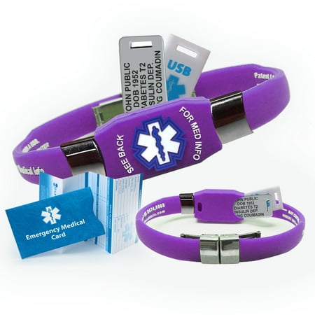 Elite Usb Plus Medical Alert Id Bracelet And 2gb Custom Elite Usb Plus Medical Alert Id Bracelet And 2gb Custom Engraved Waterproof