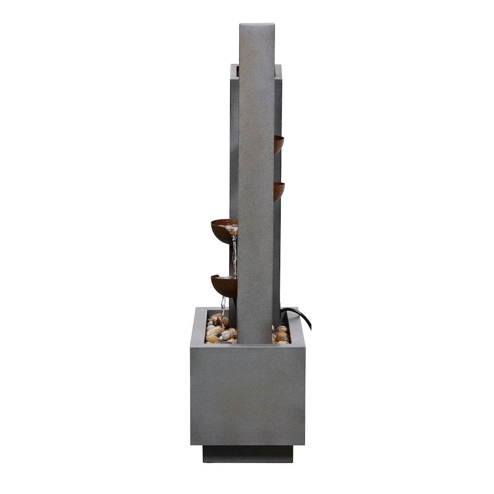 Hi-Line Gifts Cascading Cups Outdoor Garden Water Fountain - 38.25"