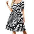 thumbnail image 1 of zle Dazzle Camuflaje Bold Diseño negro Vestido de manga corta Vestido de noche vestido de fiesta vestido de noche mujer ropa de mujer, 1 of 7