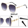 thumbnail image 4 of Gafas de sol cuadradas retro para tiro callejero, gafas de sol de moda con montura grande, hechas de metal, 4 of 6