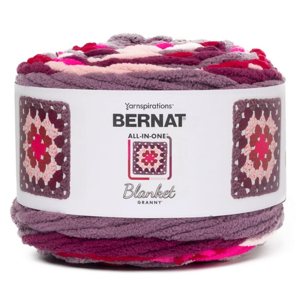 Bernat Blanket All In One Blanket Granny Square Yarn-Fruit Juice