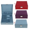 thumbnail image 3 of Vitrina organizadora de joyas de de 2 capas de lujo con bandeja de joyería con rojo Zulema Caja de joyería, 3 of 8