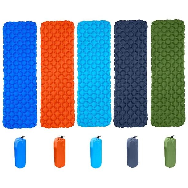 Colchoneta inflable para acampar, senderismo, portátil, para viajes, para dormir (azul oscuro)