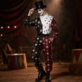 thumbnail image 2 of MIRUXO Dark Circus Clown Costume for Adults, Playing Card Harlequin Jumpsuit Cosplay Outfit for Halloween Masquerade Carnival Party, 1-Piece Set, 2 of 9