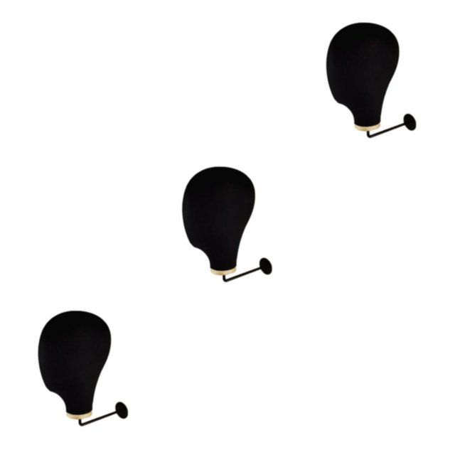 Redempat Cowboy Hat Rack Wall Mounted Fashionable Mannequin Head Wig Holder Hat Display Stand Black 3PCS