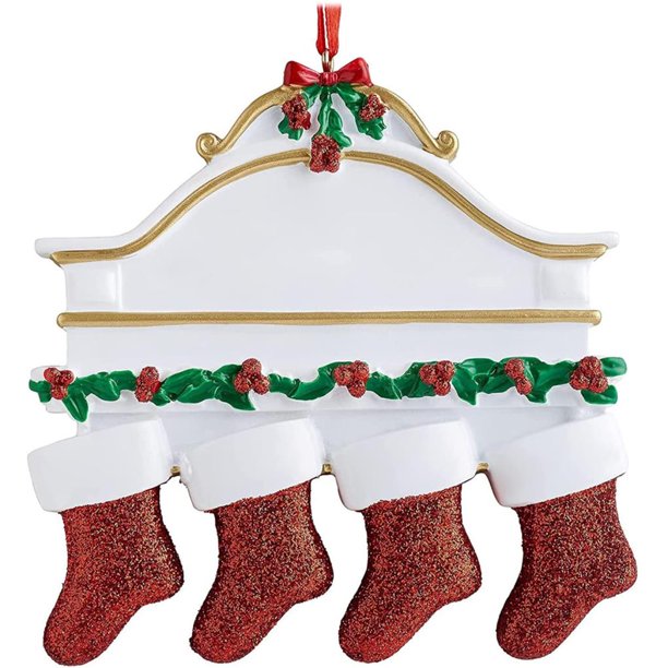 Matsuzay Calcetín colgante de árbol de Navidad, calcetines de decoración, adorno de calcetín personalizado para dormitorio, sala de estar, Kits de decoración para fiestas 4 piezas calcetines