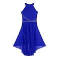 thumbnail image 6 of Lejafay Women's Lyrical Dance Costume Halter Sleeveless Modern Contemporary Dance Dress Blue M, 6 of 7