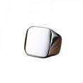 thumbnail image 3 of Fashion Rings Square Big Width Signet Rings Titanium Steel Man Silver Black Men Ring Jewelry, 3 of 6