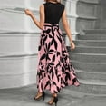 thumbnail image 5 of HAJWOH Ladies Dresses for Church S Vestidos Elegantes Flowy Sleeveless Maxi Dresses Casual Church Print Dresses Business Modest Dresses with Belt Pink S, 5 of 5