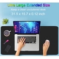 thumbnail image 2 of Alfombrilla mouse grande 31.5 x 15.7 pulgadas base goma natural alfombrilla teclado impermeable escritorio gaming oficina, 2 of 7
