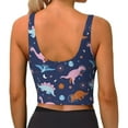 thumbnail image 4 of Picia Dinosaur Sports Bra for Women,Padded Strappy Sports Bras Medium Support Yoga Bra with Removable Cups,Running Yoga Bra-Large, 4 of 9