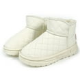 thumbnail image 2 of Quealent Toddler Winter Boots Kids Girls Fashion Winter Warm Snow Boots Mid Calf Outdoor Combat Boots White for Size 1, 2 of 9