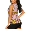 thumbnail image 3 of Easygdp Retro 70s Hippie Women's Workout Tank Top, Running Top, Hiking Shirt, Quick-Dry for Running, Yoga, Hiking - Large, 3 of 9