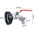 thumbnail image 4 of Robinet d'écoulement IBC 3/4 avec Raccord de Tuyau et Adaptateur, Filetage Grossier S60X6 Adaptador de depósito de vidange IBC para Robinet Cuve 1000L, 4 of 5